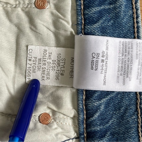 MOTHER The Ditcher Roller SNEAK Psych  jeans size 26 New without label - Picture 6 of 15